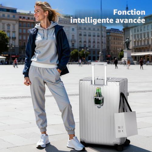 Detalle de ALPHA CAMP Valise rigide 65 L en polycarbonate, cadre aluminium et serrure TSA