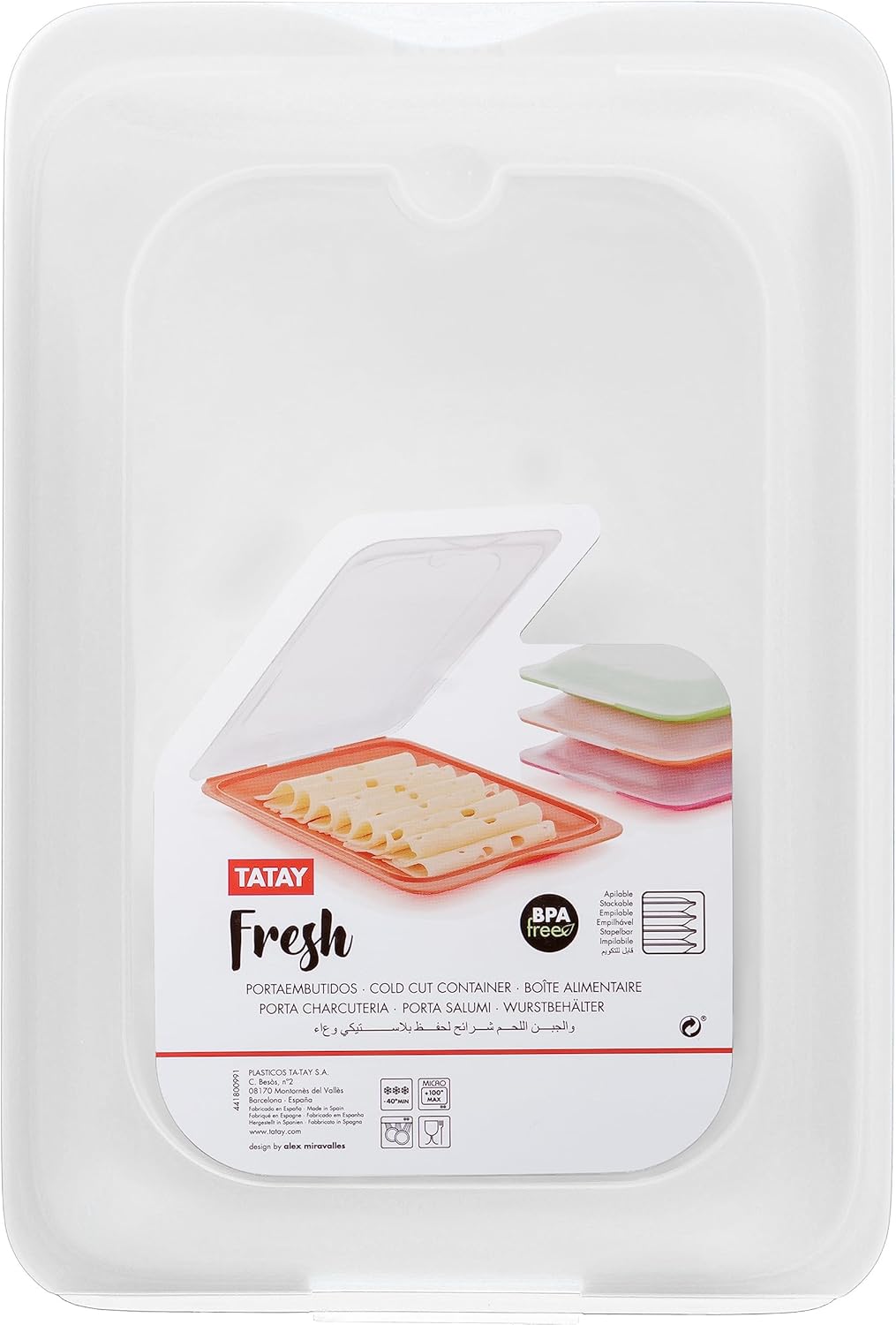 Thumbnail 3 de Tatay Fresh Porta Affettati per Frigorifero: set da 3 contenitori impilabili per salumi, microonde e lavastoviglie