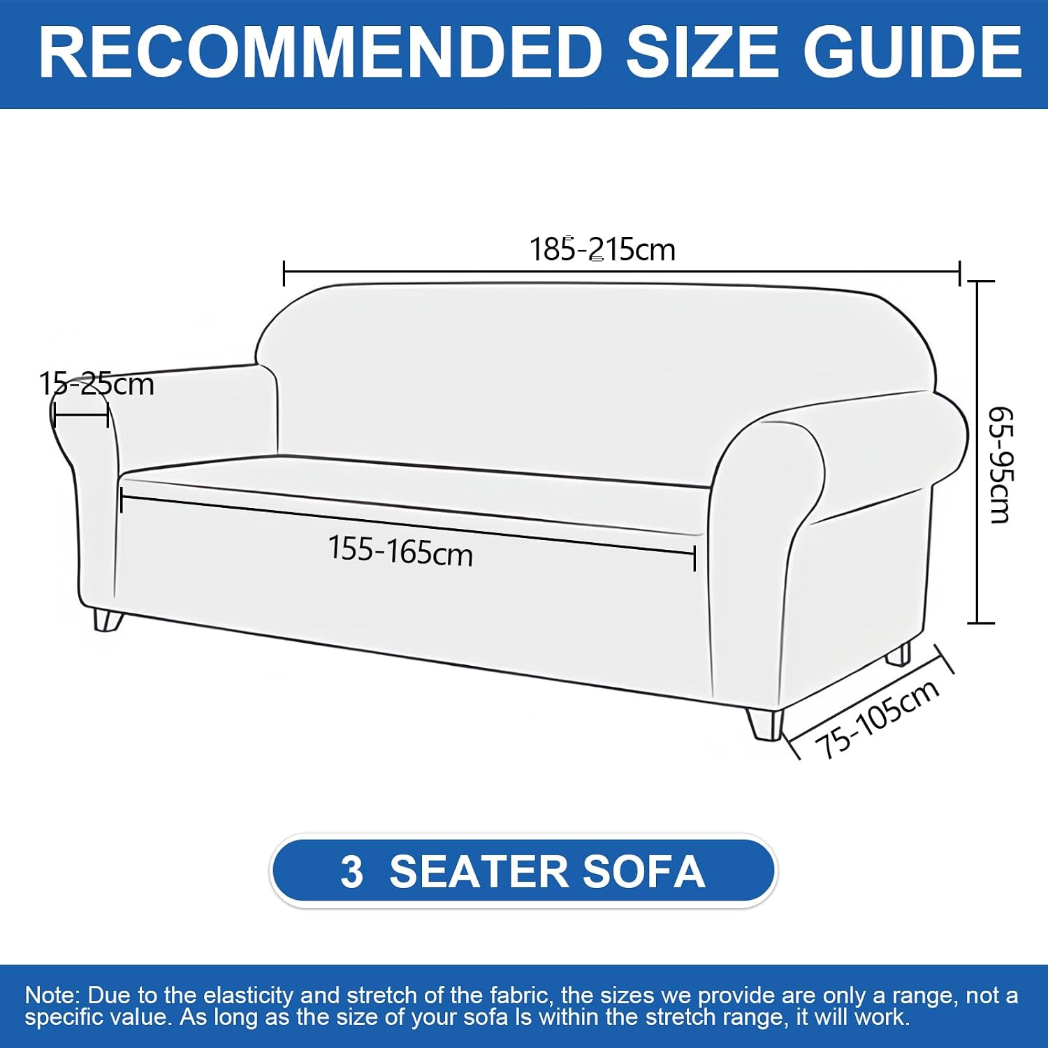 Thumbnail 2 de YSTELLAA Elasticas Funda Sofa 3 Plazas Azul Oscuro