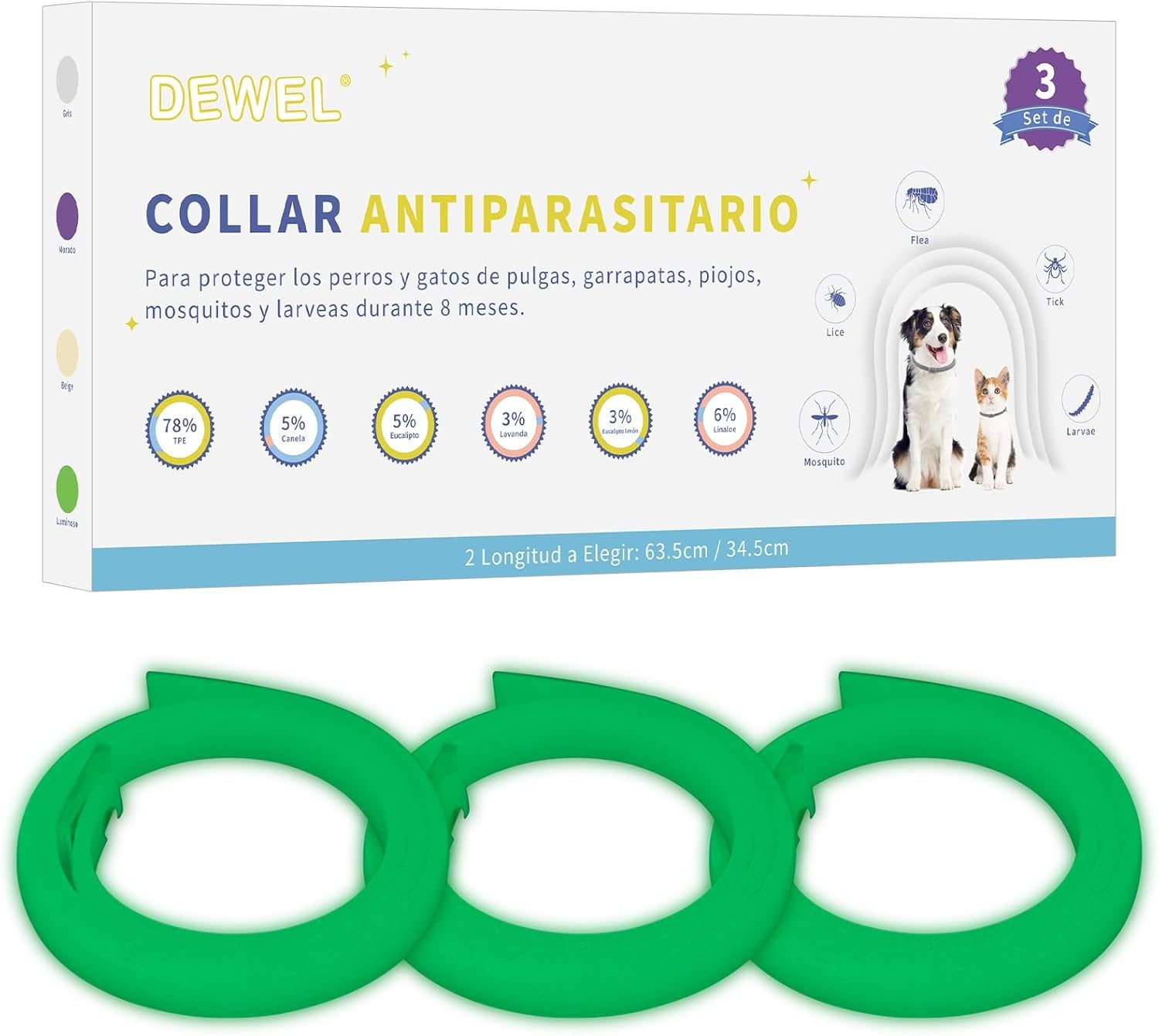 Thumbnail 5 de DEWEL Collar antipulgas para perros 63.5 cm