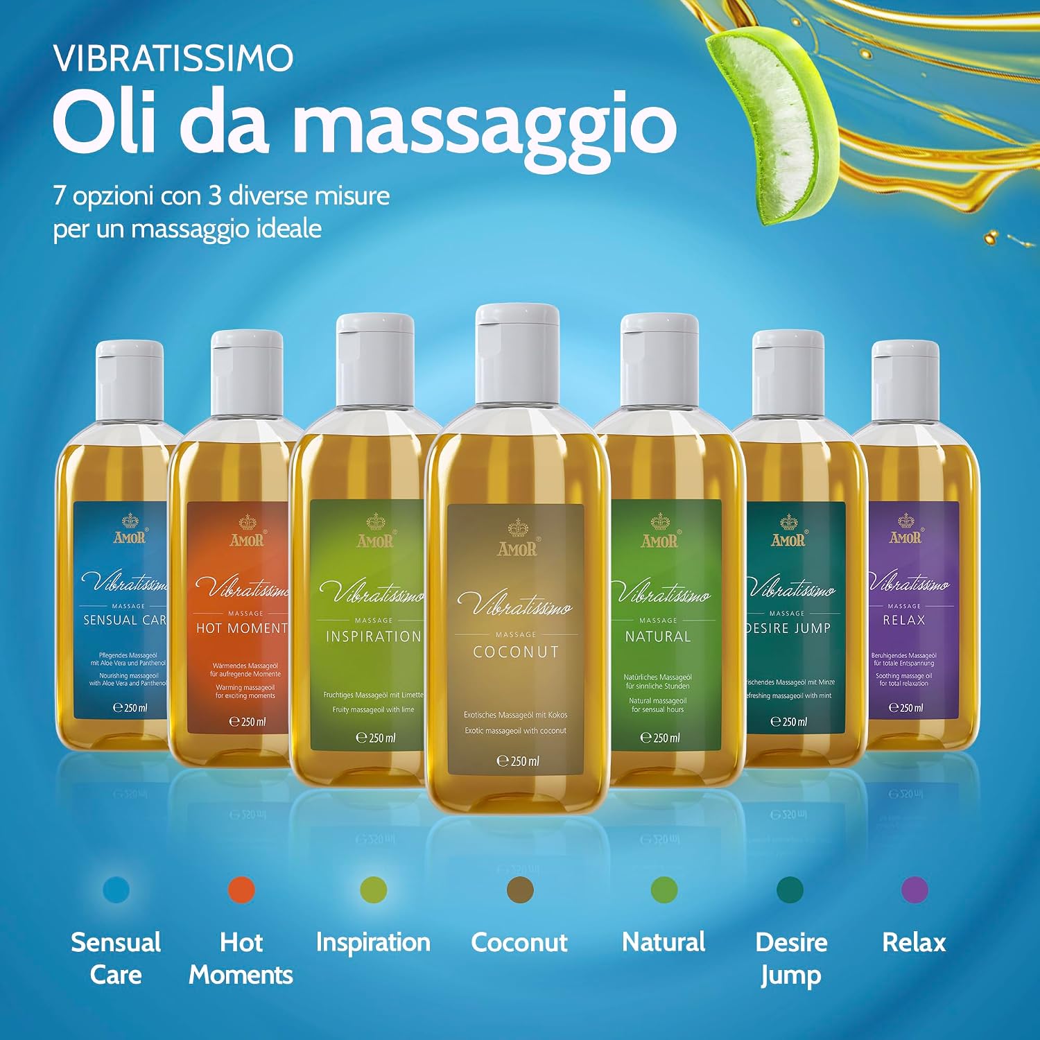 Detalle 2 de Vibratissimo Sensual Care 250 ml – olio da massaggio per il corpo con aloe vera