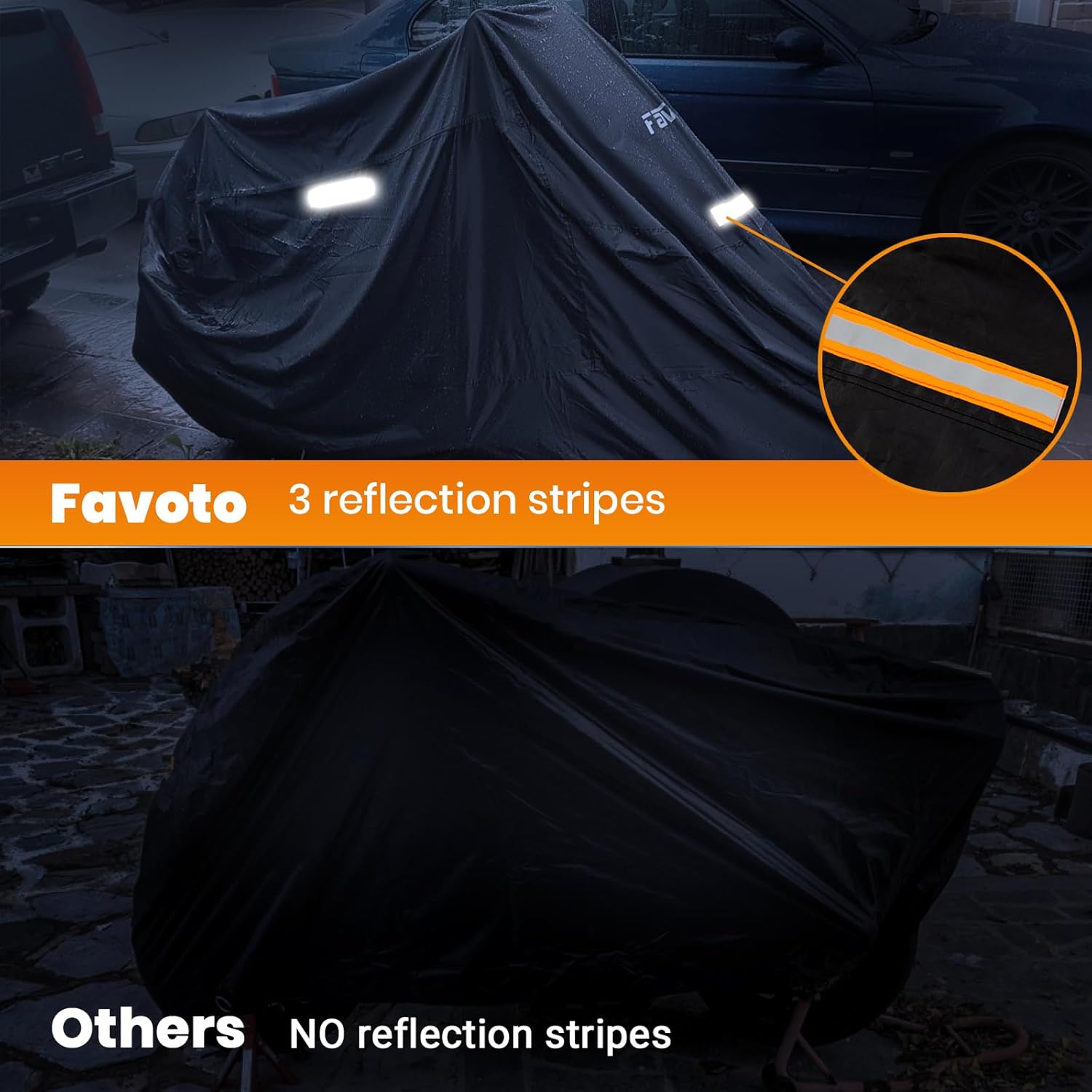 Thumbnail 4 de Favoto Waterproof Motorcycle Cover for Rain, UV, Dust & Snow (86.6 x 41.3 x 49.2 inches)