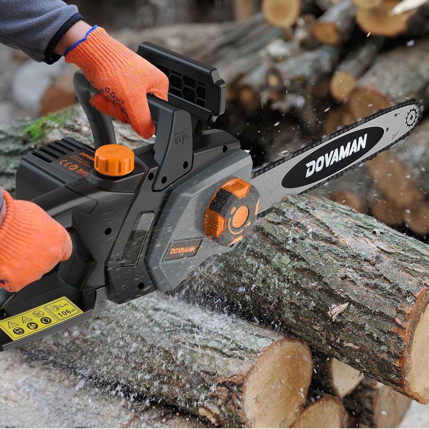 Thumbnail 5 de Dovaman 2400W Electric Chainsaw (16 Inch Oregon Bar & Chain) with One-Step Tool-Free Tensioning