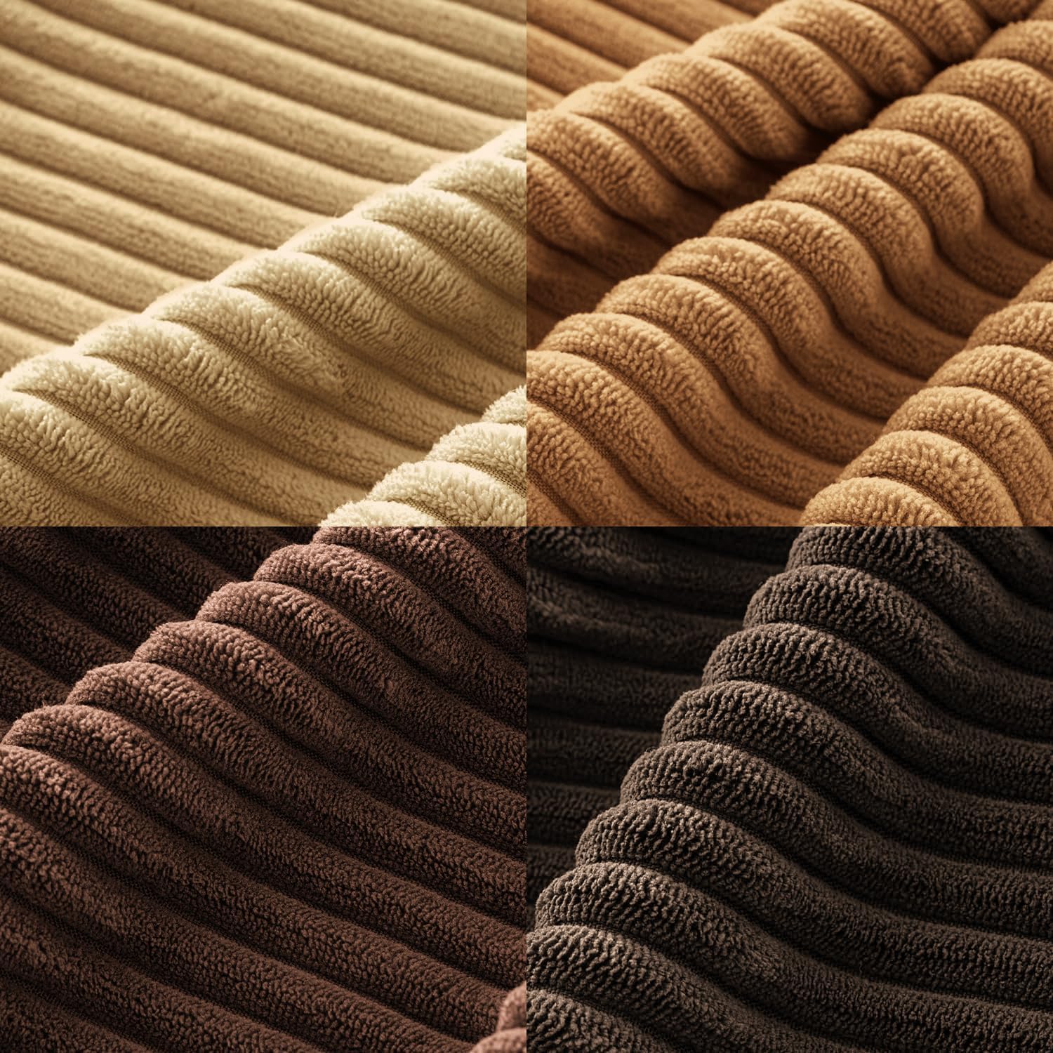 Thumbnail 5 de MIULEE 18x18-Inch Camel Brown Corduroy Throw Pillow Covers, Set of 4
