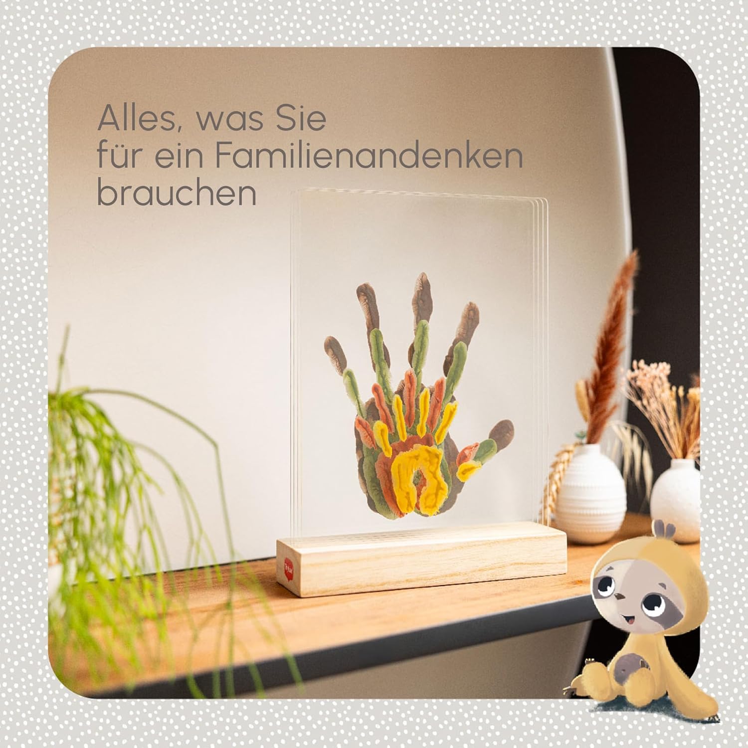 Thumbnail 1 de Tiny Love Familienabdrücke – Individualisierbares Handabdruck-Set Familie (All-in-One, DIY), Holzrahmen