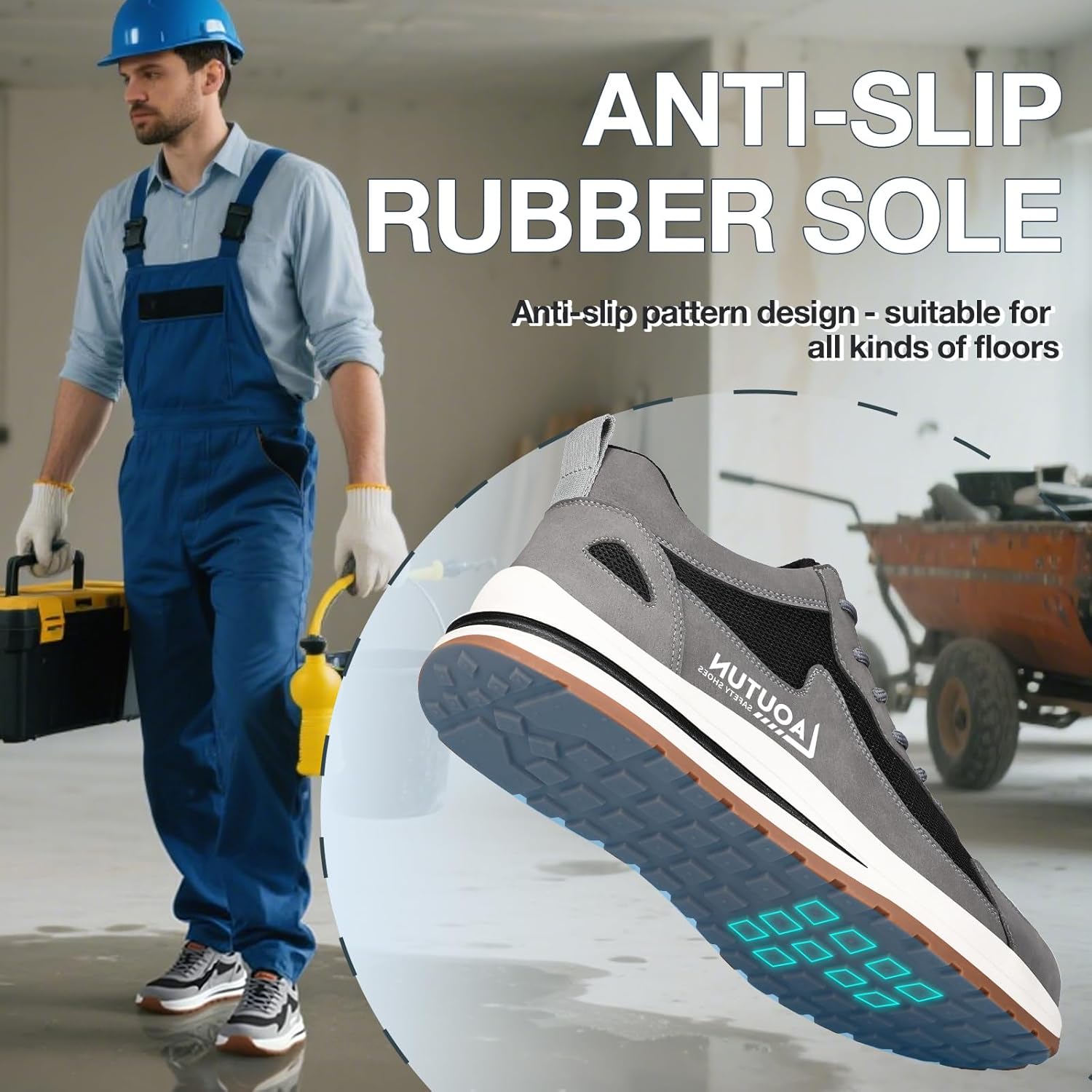 Thumbnail 3 de LAoutun Safety Trainers: Steel Toe Cap Trainers with Puncture-Proof Kevlar Midsole for Men