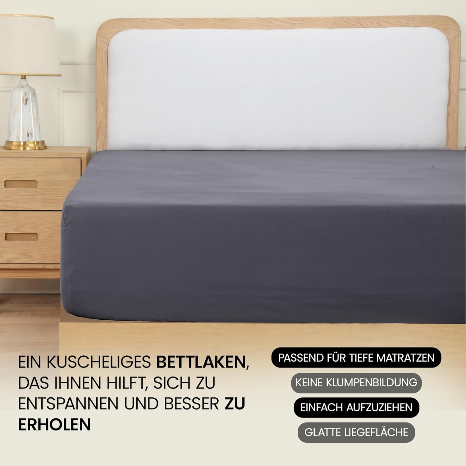 Thumbnail 5 de Utopia Bedding Spannbettlaken 200×200 cm – Jersey 35 cm Tiefe