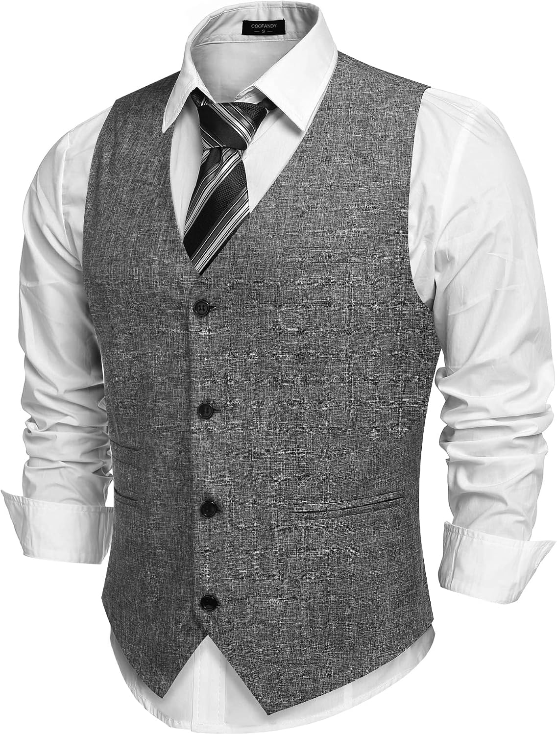 Detalle de COOFANDY Casual Business Vest Slim Fit 4-button
