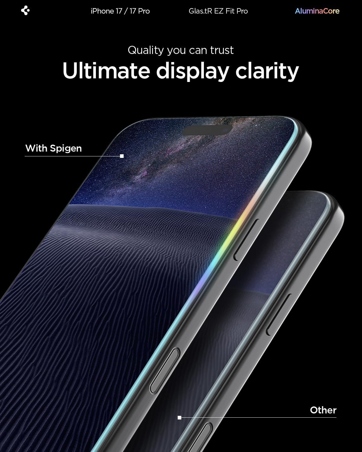 Thumbnail 4 de Spigen Glas.tR EZ Fit Pro — Verre trempé pour iPhone 17 / 17 Pro / 16 Pro (2 pièces)