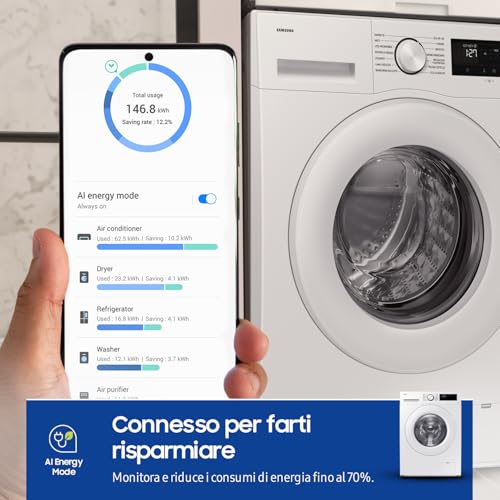 Detalle de Samsung Lavatrice Crystal Clean WW90CGC04DTEET: lavaggio ecologico con Ecobubble, vapore e connettività Wifi da 9 kg