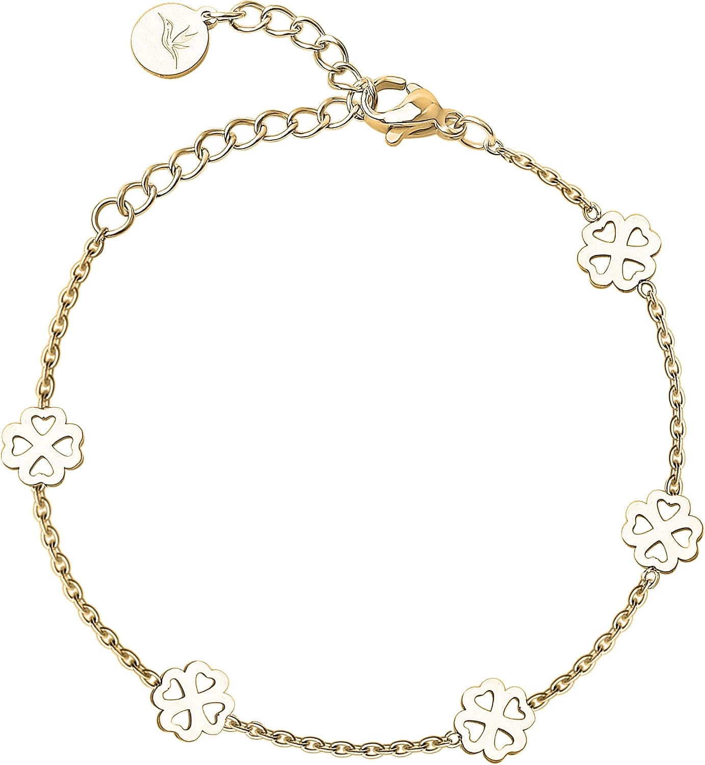 Thumbnail 6 de BONNYBIRD BonnyBliss Kleeblatt Edelstahl Armband als Glücksbringer zur Prüfung – verstellbar 16–19 cm