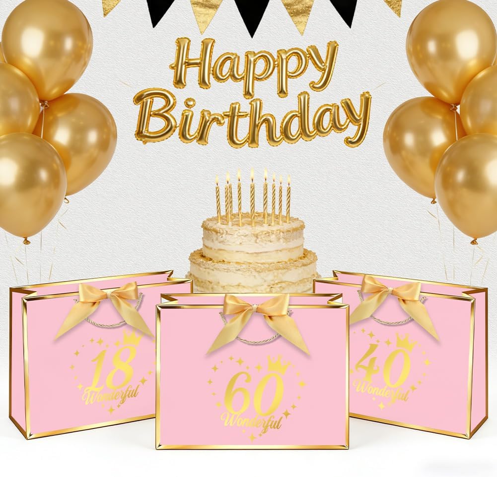 Detalle 2 de OFFCUP 18th Birthday Gift Bag, Rose Gold, 28 x 20 x 10 cm