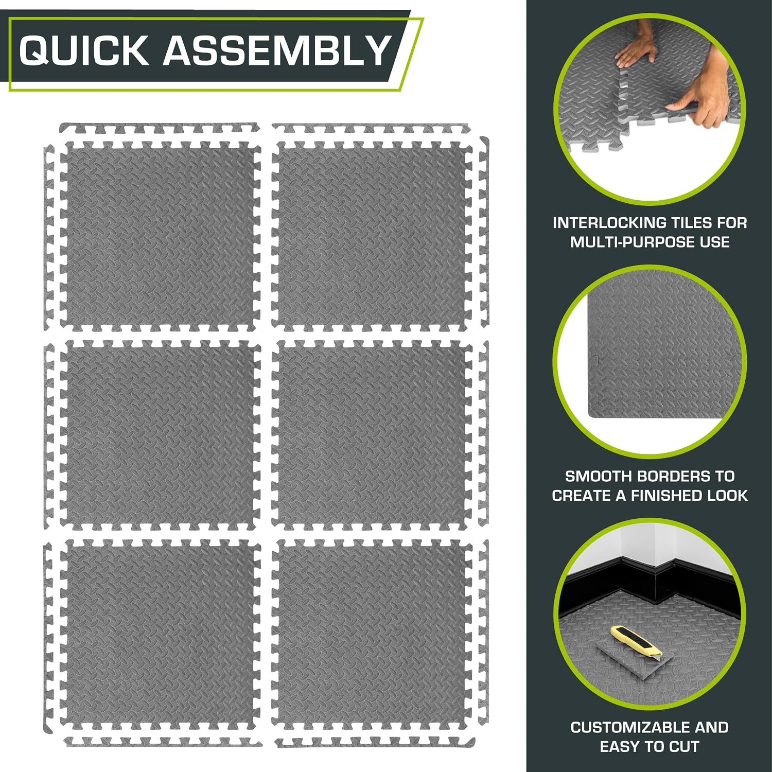 Thumbnail 5 de ProsourceFit Puzzle Exercise Mat, 24 Sq Ft ⚙