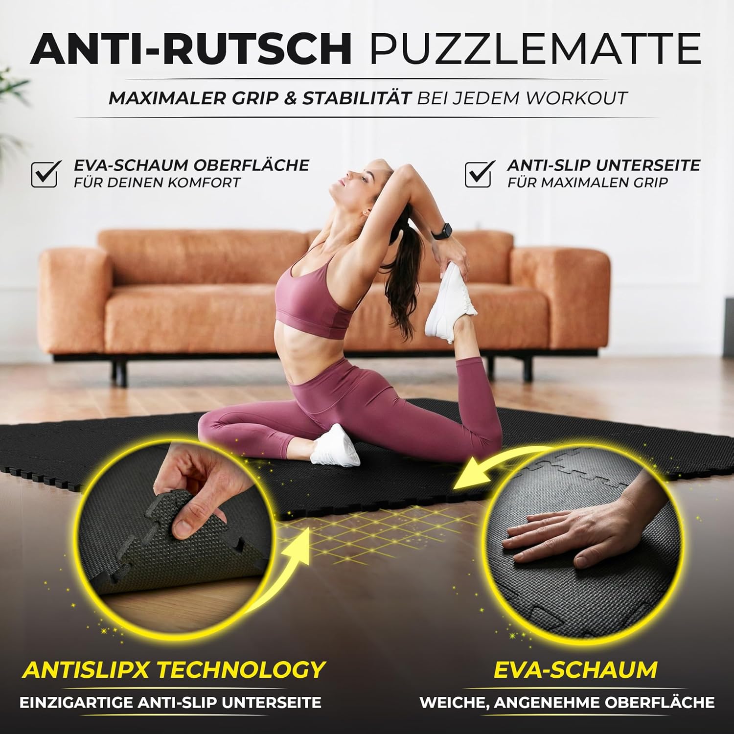 Thumbnail 4 de BeMaxx Schutzmatten Bodenschutzmatte-Set Sportmatte (Puzzle-Set) für Gymnastik, Fitness & Training