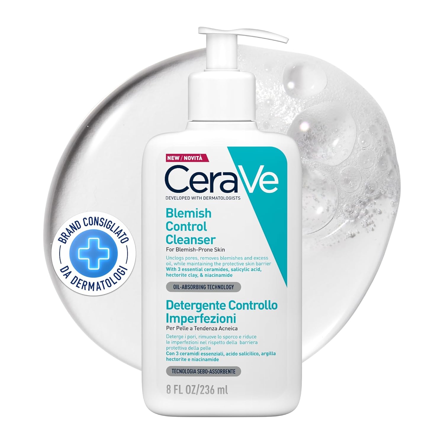 Imagen de CeraVe Porentiefe Reinigungsgel (236 ml) – Gel gegen Unreinheiten & Mitesser en OfertitasTOP
