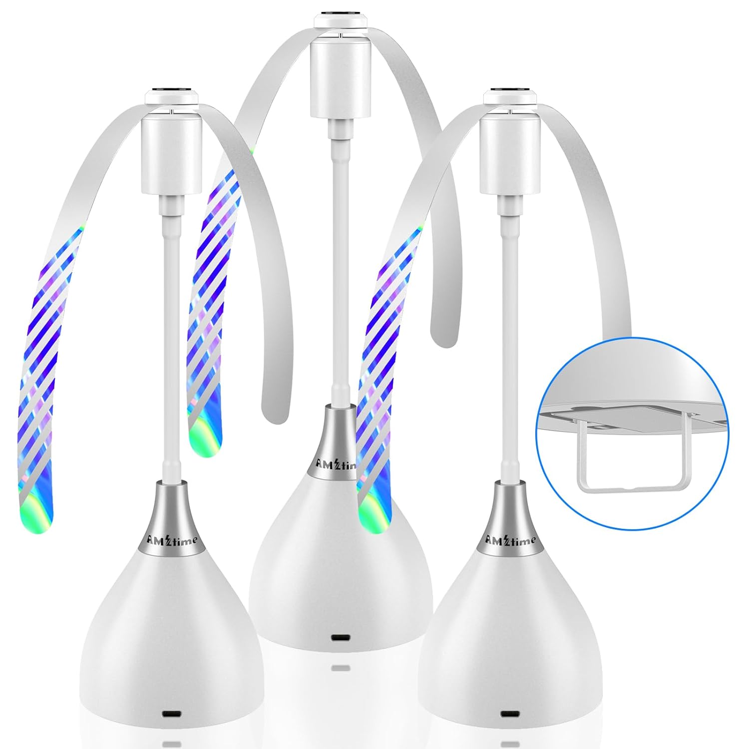 Detalle de AMZtime 3PCS Repellente Zanzare USB-C: Ventilatori anti-insetti pieghevoli, appendibili e silenziosi per tavolo