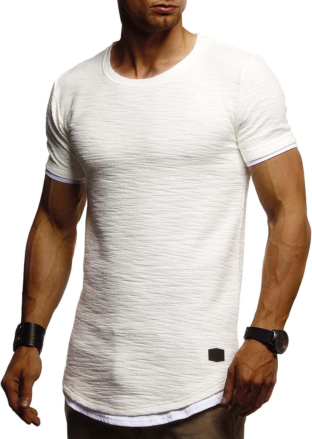 Detalle de Leif Nelson T-Shirt Hommes – Élégance décontractée et qualité sobre