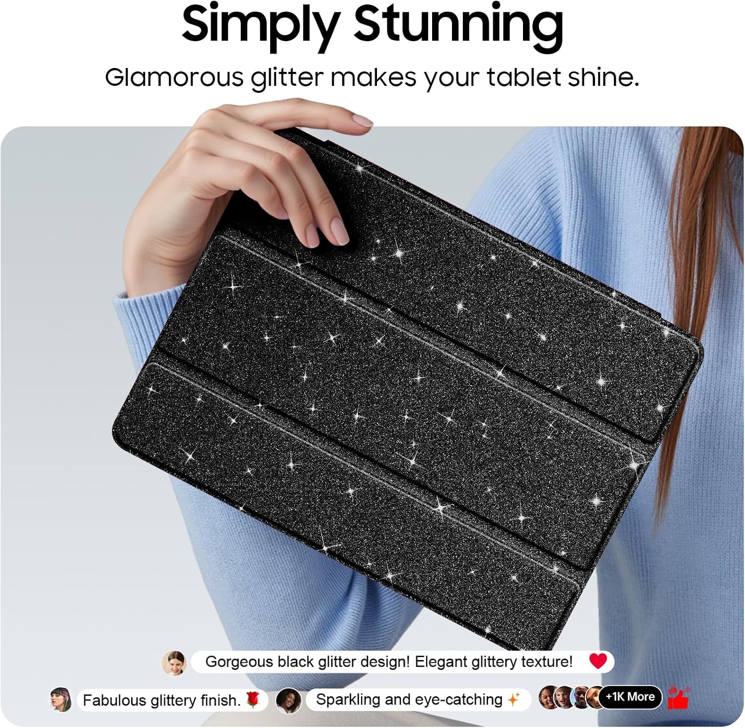 Detalle de FINTIE Glitter Case for iPad 10.2 Inch