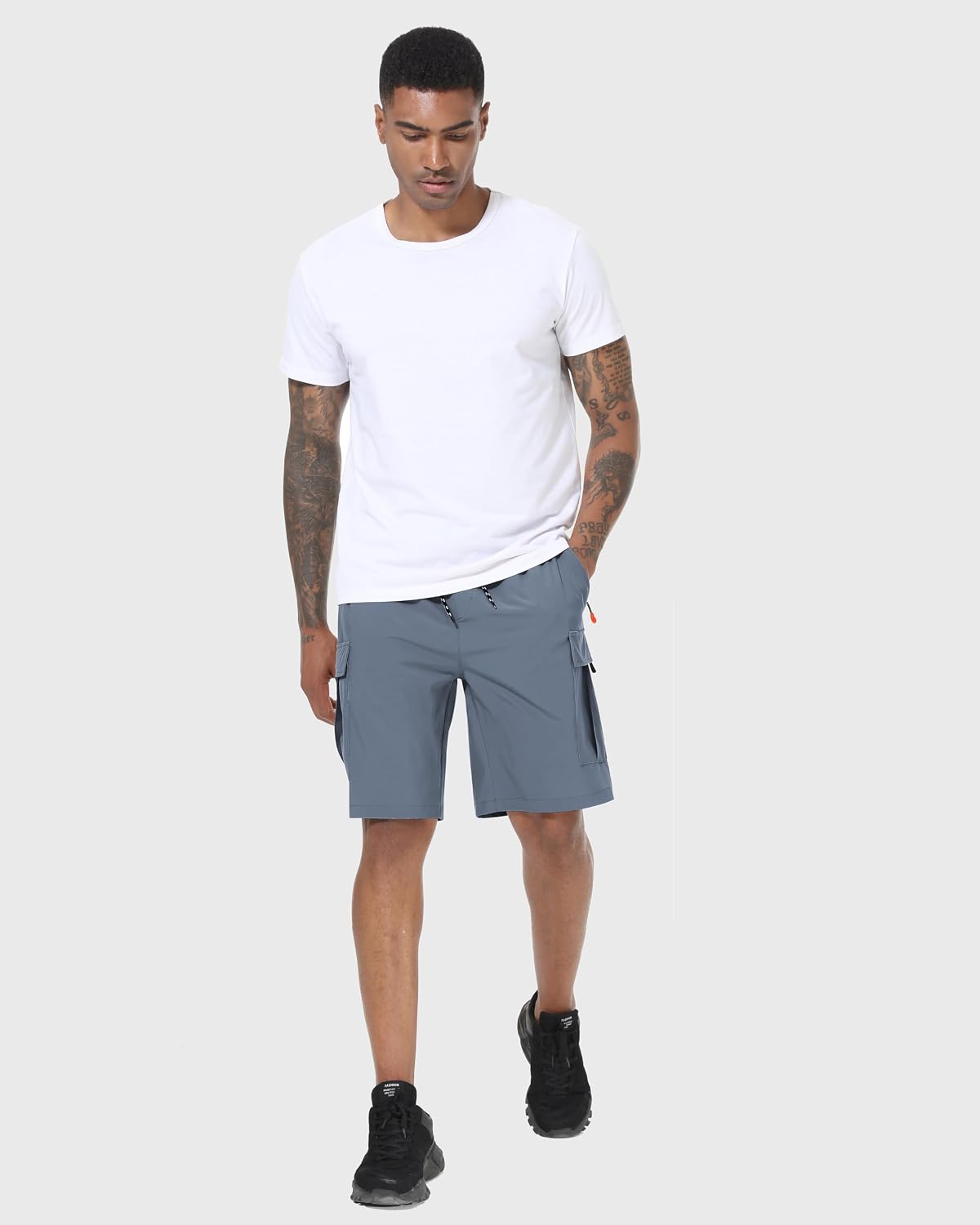 Detalle 2 de INNERBUT Men's Cargo Hiking Shorts, Quick-Dry Stretch, 5 Pockets, Unlined