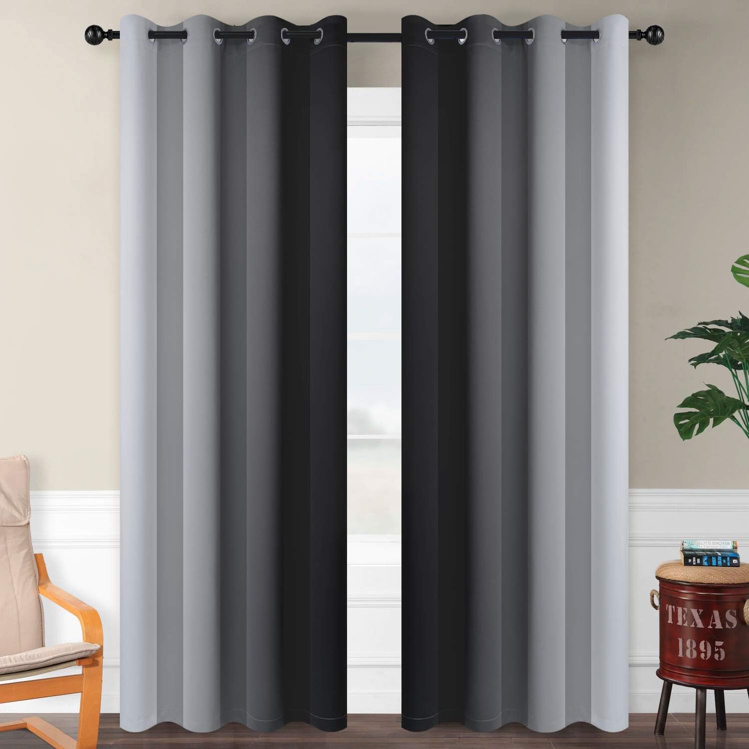 Thumbnail 1 de SimpleHome Ombre Room Darkening Curtains, 52x84