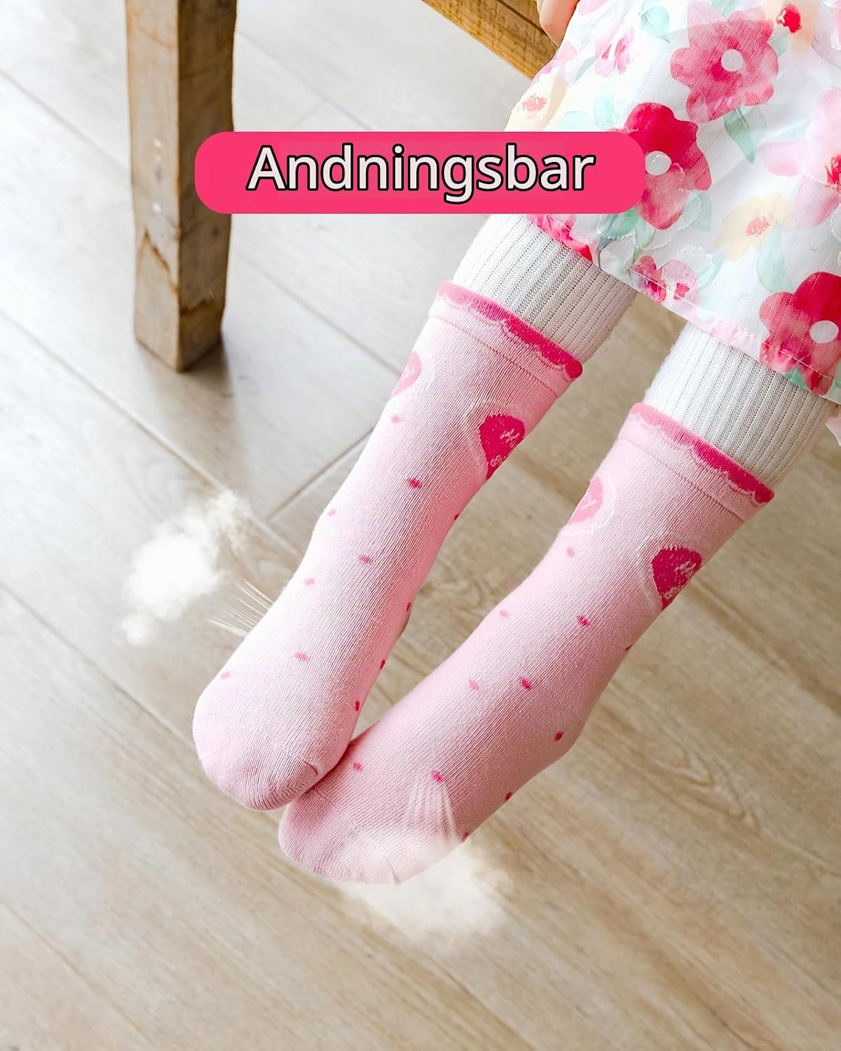 Detalle 2 de Kyopp strumpor för barn, 10 par i bomull med roliga djurmotiv