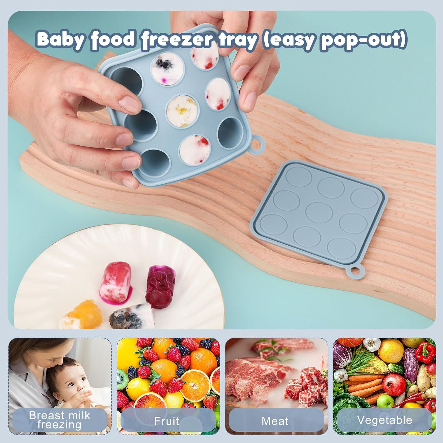 Thumbnail 2 de Baby Fruit Feeder Ice Lolly Moulds Set – Safe Teether and Self-Feeding System