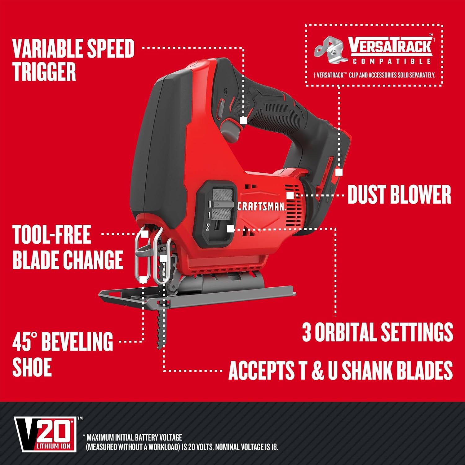 Detalle 2 de CRAFTSMAN cordless jigsaw CMCS600B