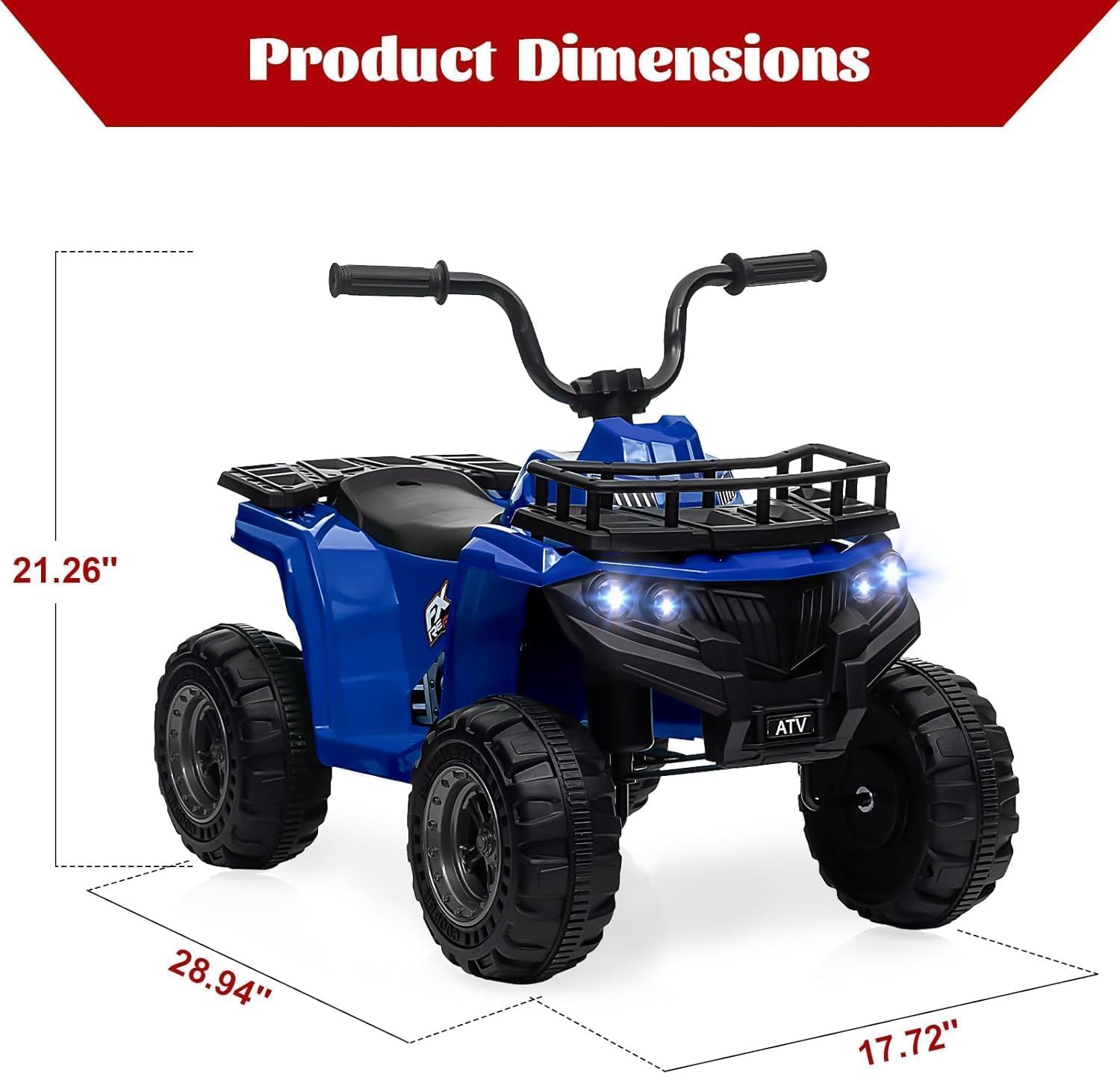 Detalle 2 de GarveeLife elektryczny quad dla dzieci 12 V, dwa silniki, LED i muzyka