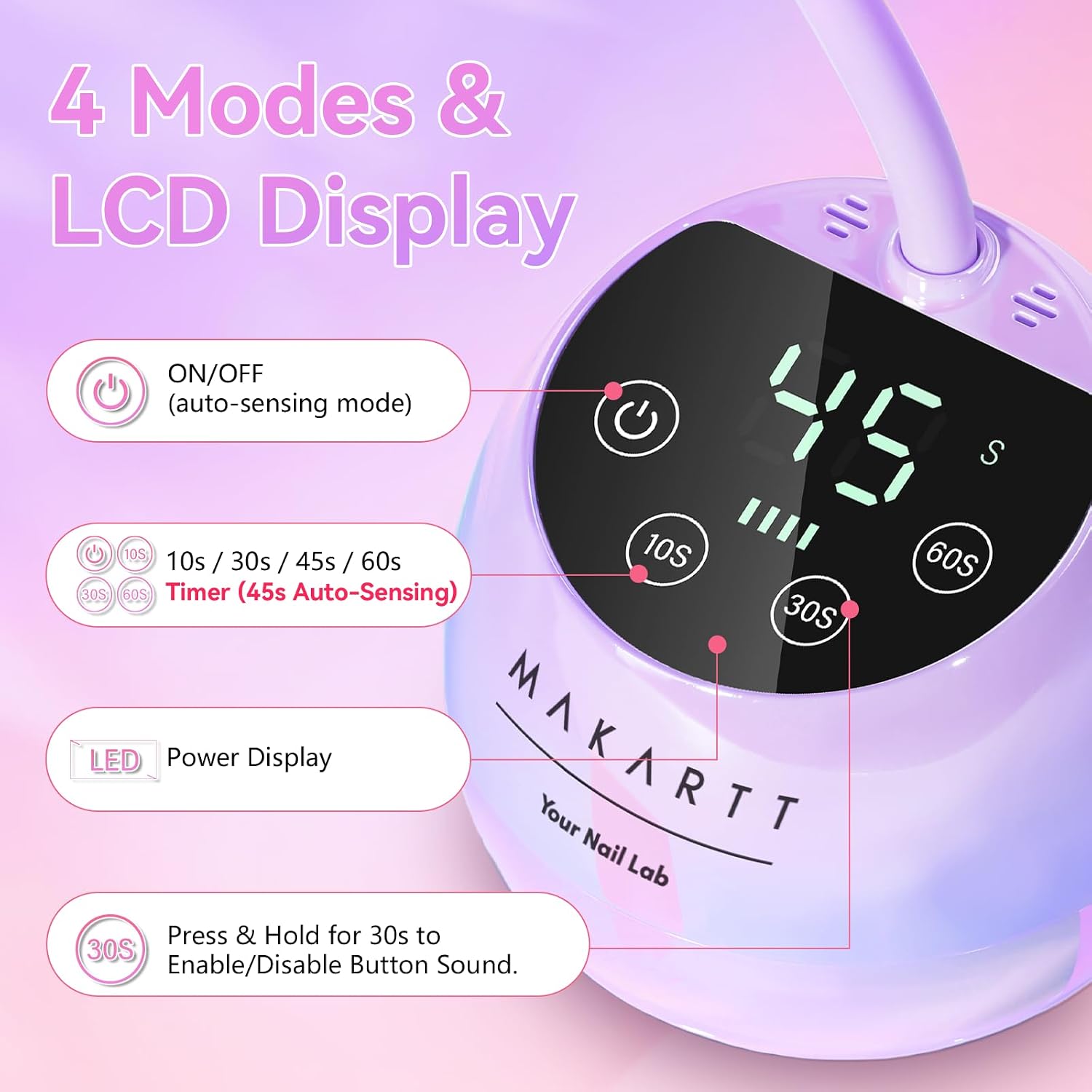 Thumbnail 6 de Makartt UV LED Nail Lamp with Gooseneck — Cordless 39mW/cm² Quick Gel Curing
