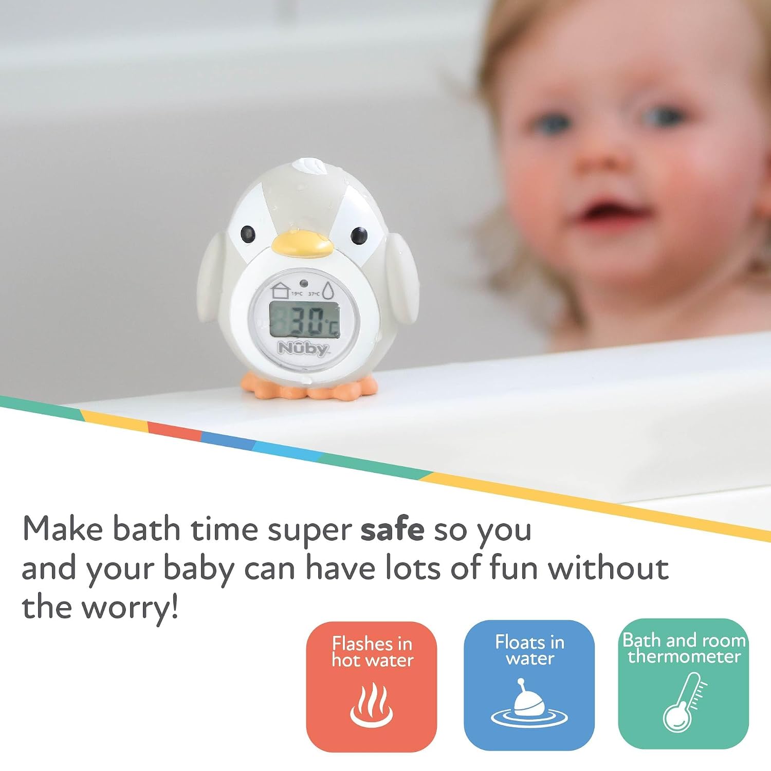 Detalle 2 de Nuby Penguin baby bath thermometer ๐ถ