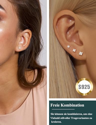 Detalle 2 de FUNEIA – Lot de 3 Paires de Boucles d’oreilles Or 14K Plaqué Or 20G, hypoallergéniques