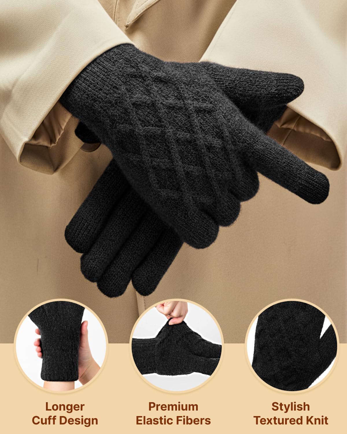 Detalle 2 de JYUYNY Winter Gloves for Women Men ⚡