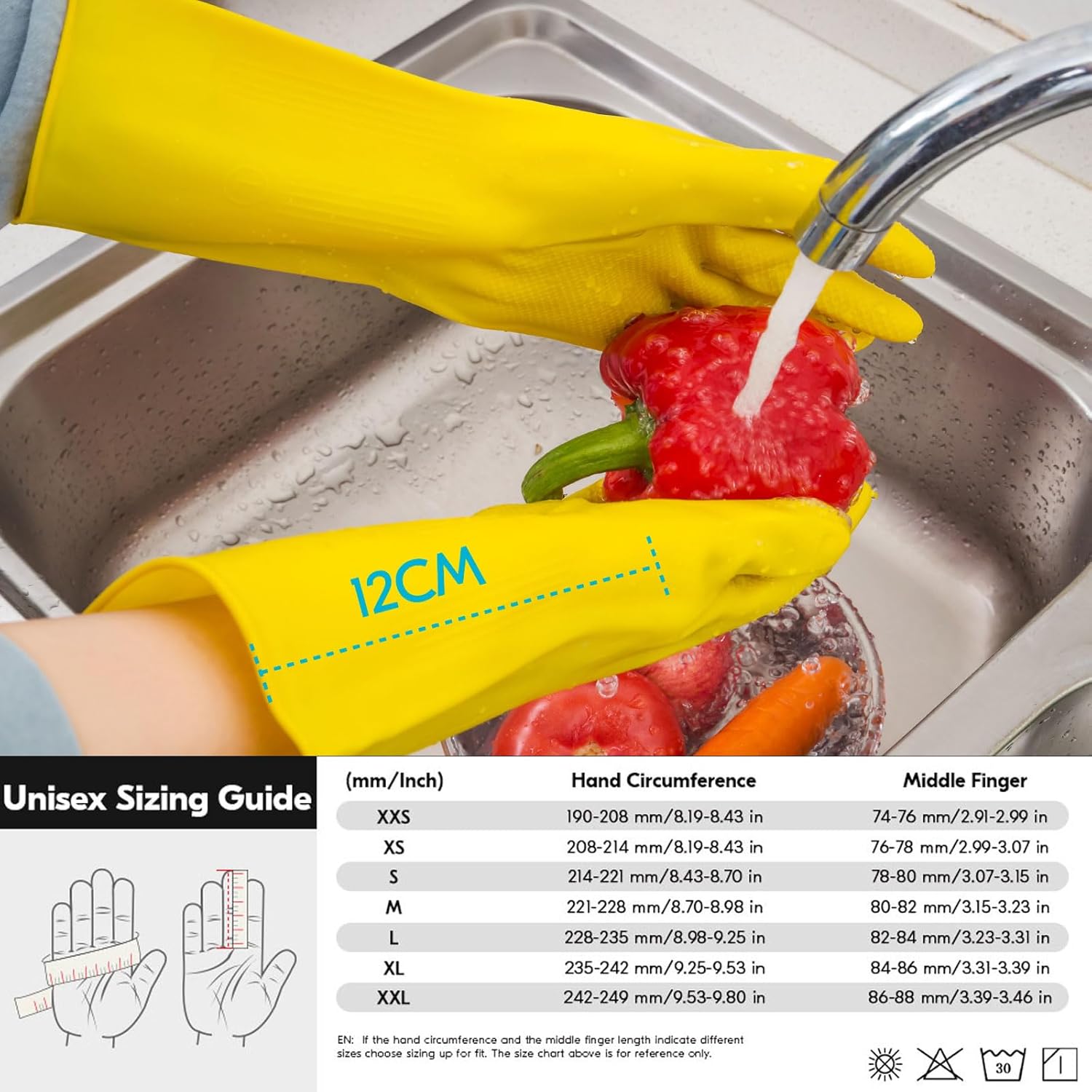 Thumbnail 5 de Vgo Reusable Cleaning Gloves M Yellow