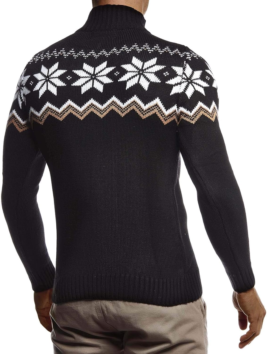 Thumbnail 2 de Leif Nelson LN20758 Pull en tricot pour homme — motif norvégien, coupe slim