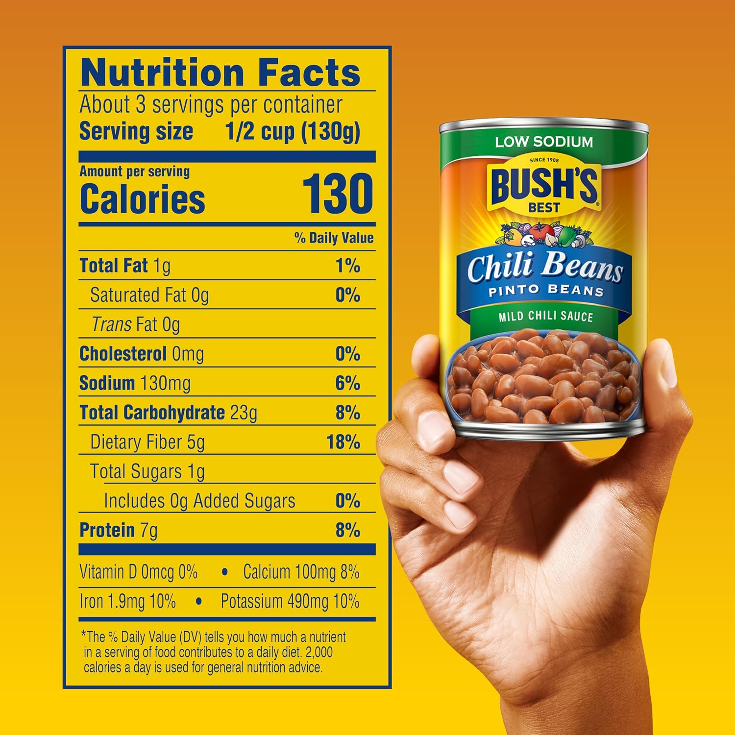 Detalle 2 de Bush's Low Sodium Pinto Chili Beans, 15 oz Cans in Mild Sauce