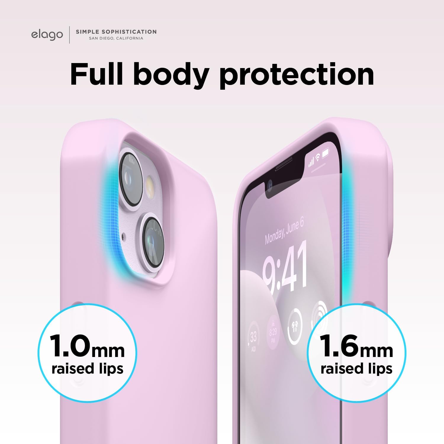 Thumbnail 5 de elago Liquid Silicone Case for iPhone 14 (6.1") – Premium 3-layer silicone cover in Light Lilac