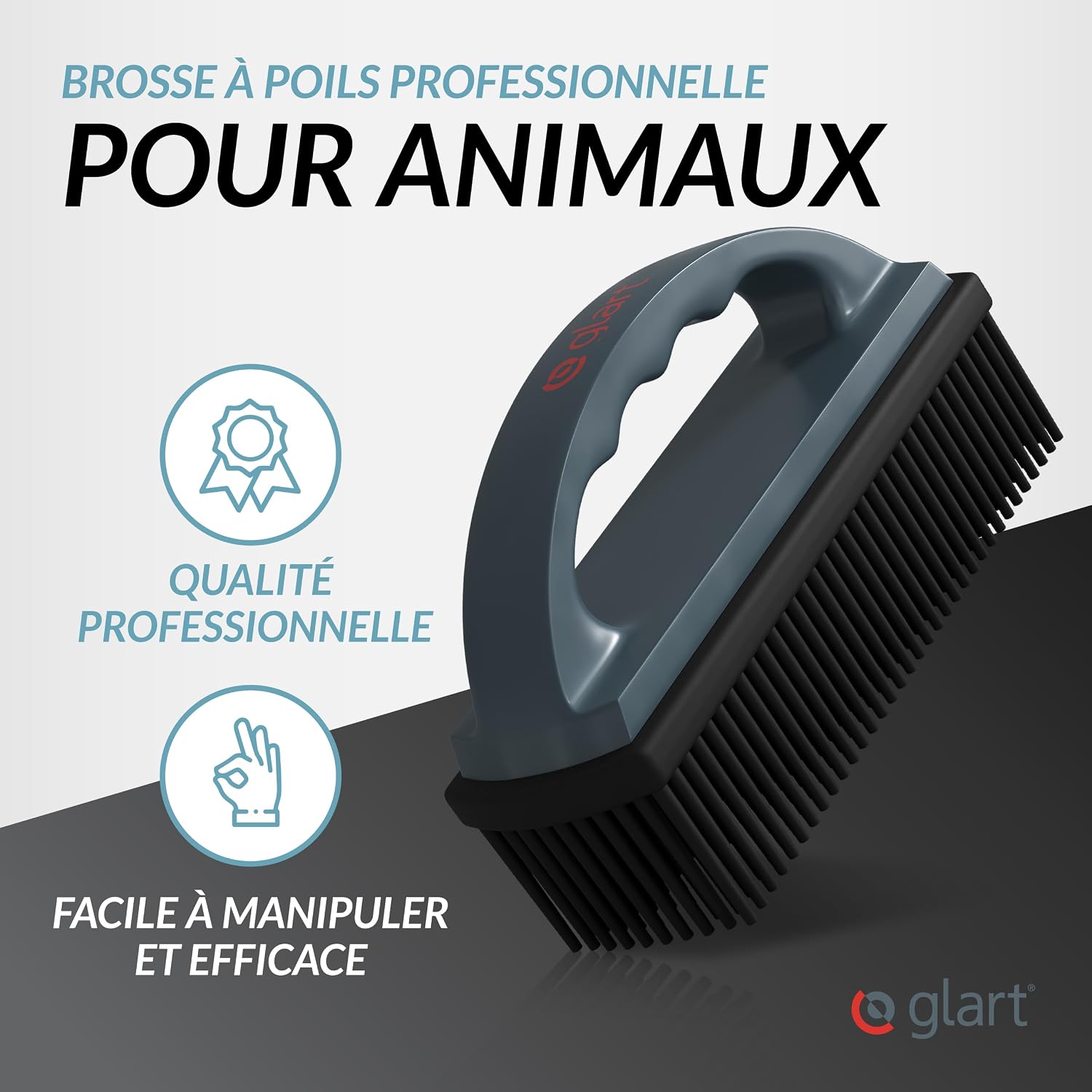 Thumbnail 1 de Glart 44THB – Brosse silicone enlève-poils animaux, réutilisable et ergonomique
