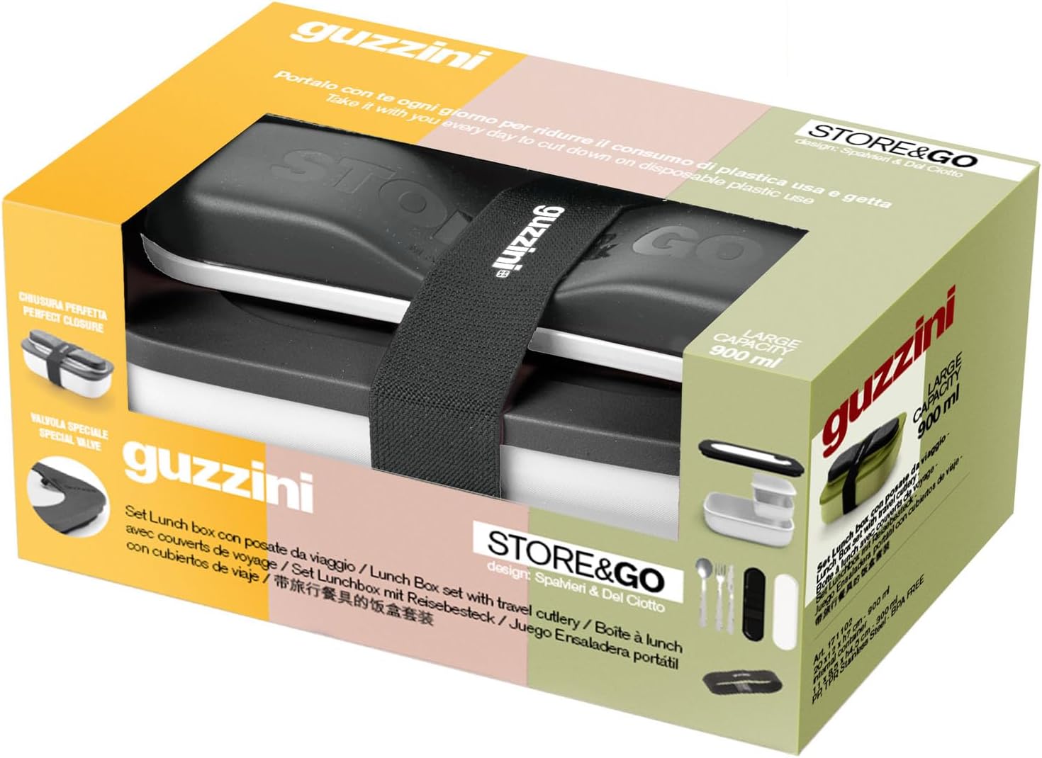 Thumbnail 5 de Guzzini Store&Go Contenitore Pranzo Portatile con posate – Bianco 900 ml