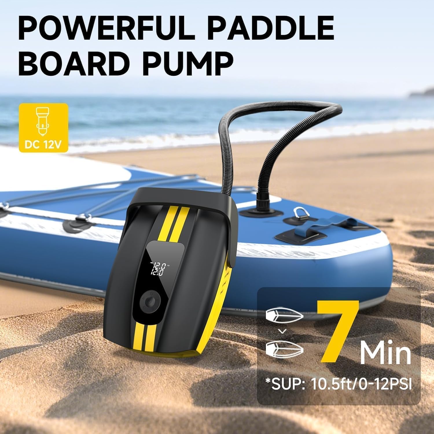 Detalle de 50PSI Paddle Board Pump Electric Portable: High-PSI, 9-Port Stand Up Paddle Board Pump (Non-Rechargeable)