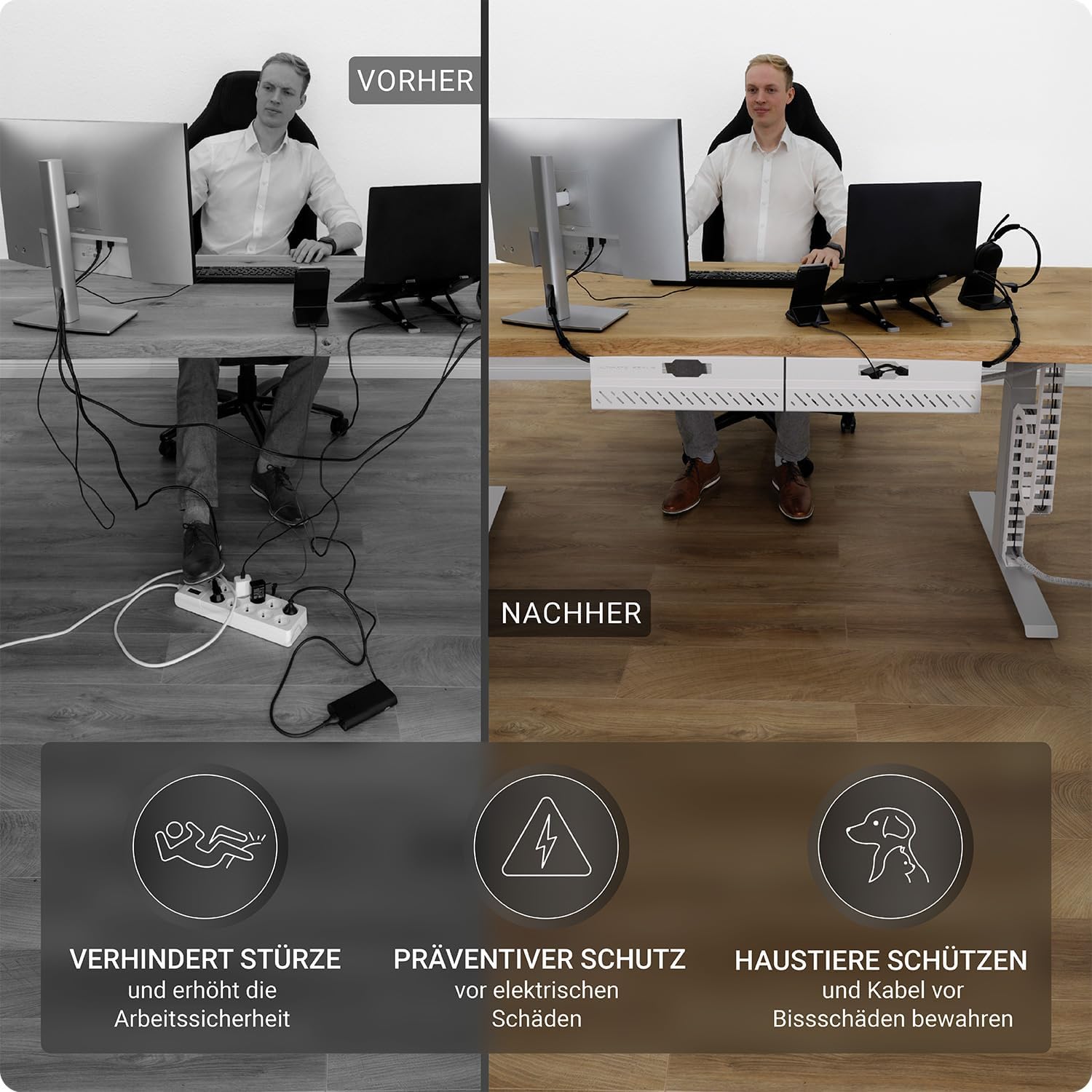 Thumbnail 5 de Kabelführung Schreibtisch Flexible Kabelkanal Weiß