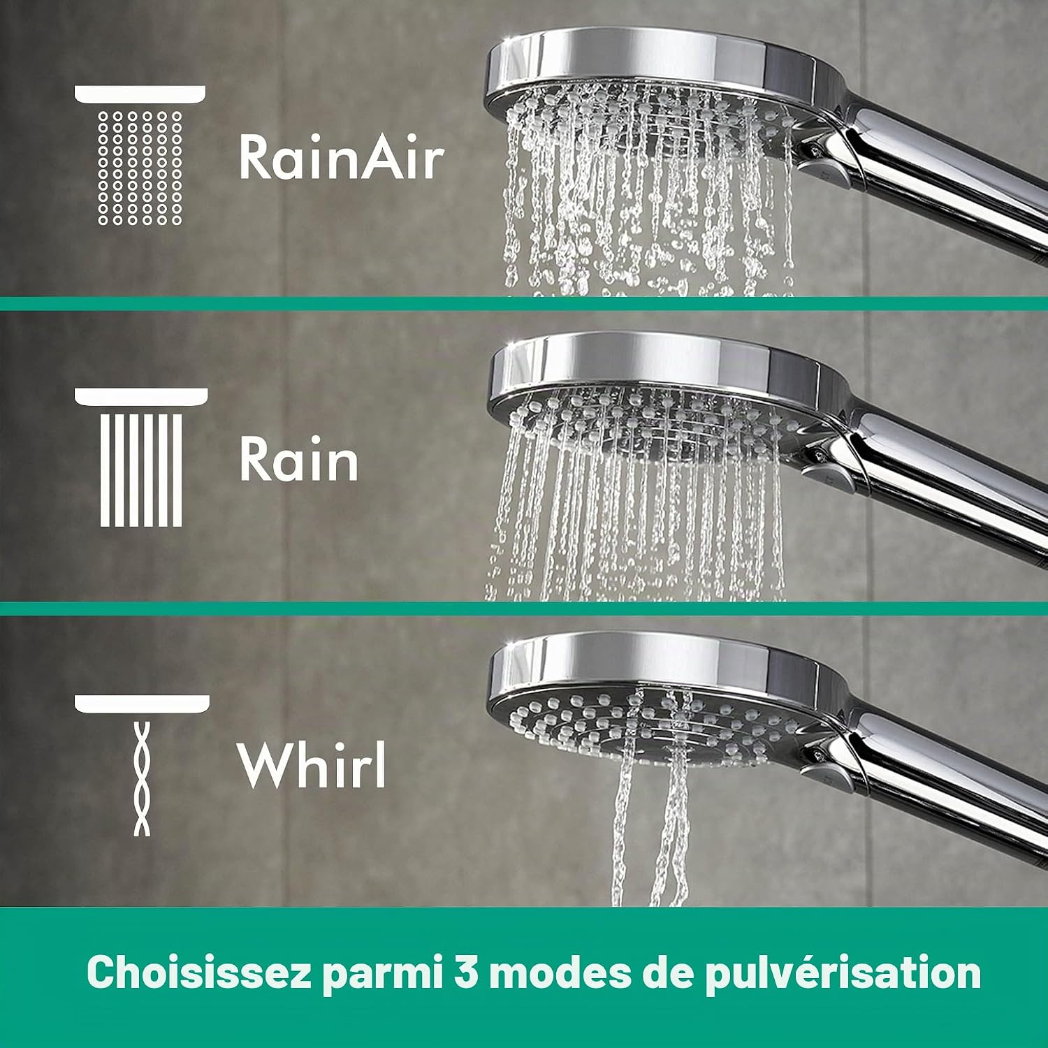 Detalle de Hansgrohe Raindance Select S Douchette à main 120 3jet chromé – une expérience de douche polyvalente