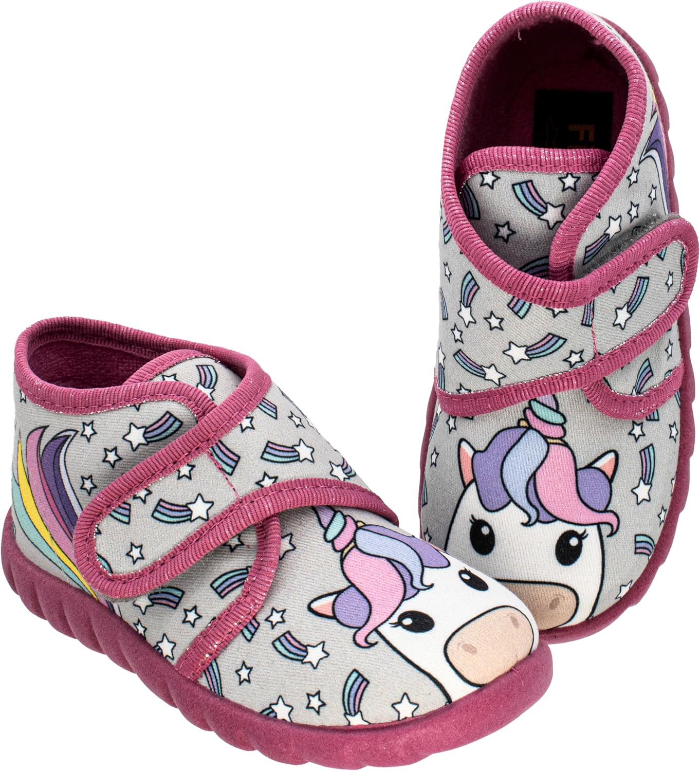 Thumbnail 6 de Fischer Kinder Hausschuh Mädchen Stiefel Allover Muster Flexi – zuverlässiger Klettverschluss, PVC-Laufsohle