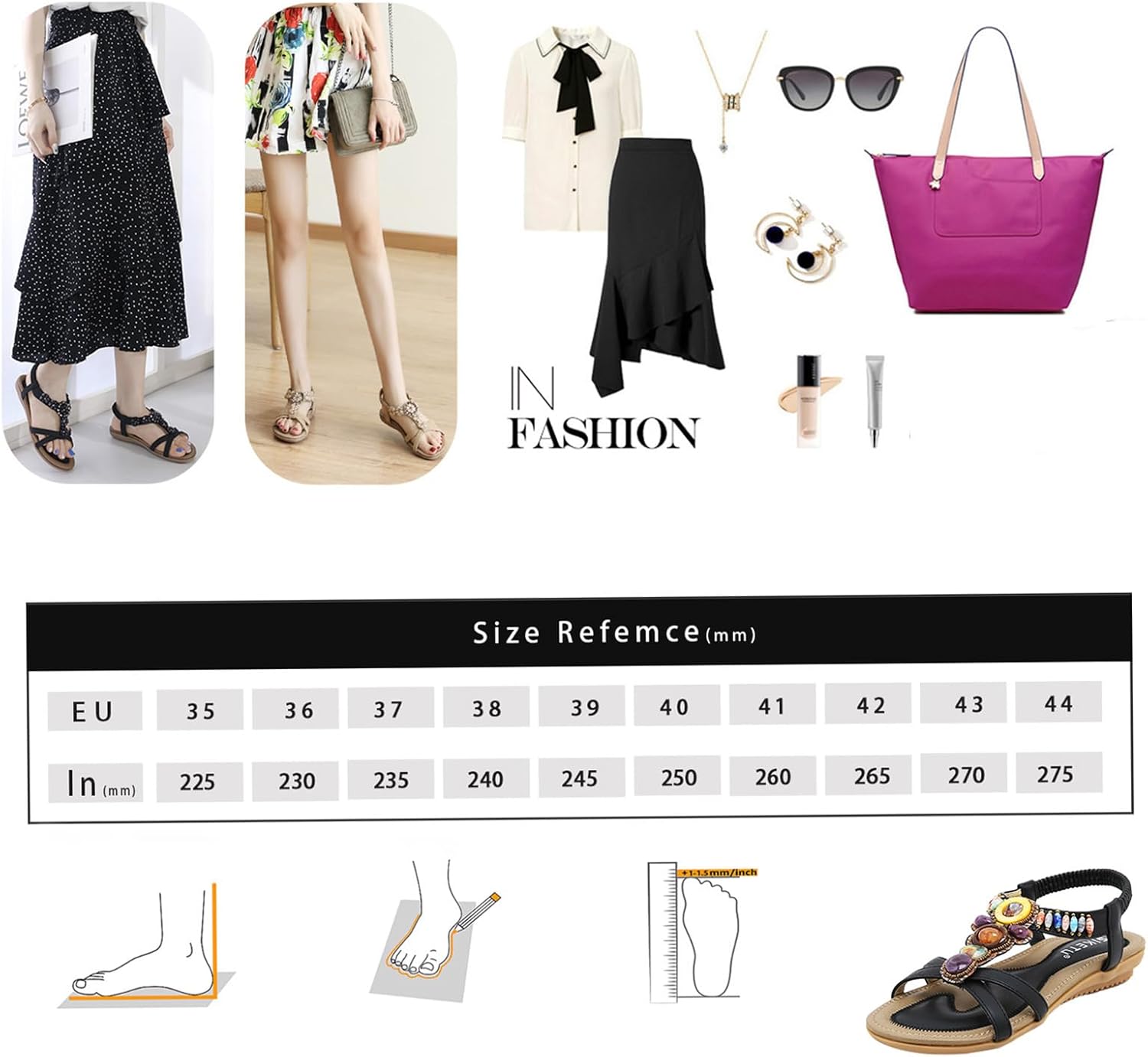 Thumbnail 5 de Acfoda Sandalen Damen Sommer mit Weiches Fussbett Gr. 35–44