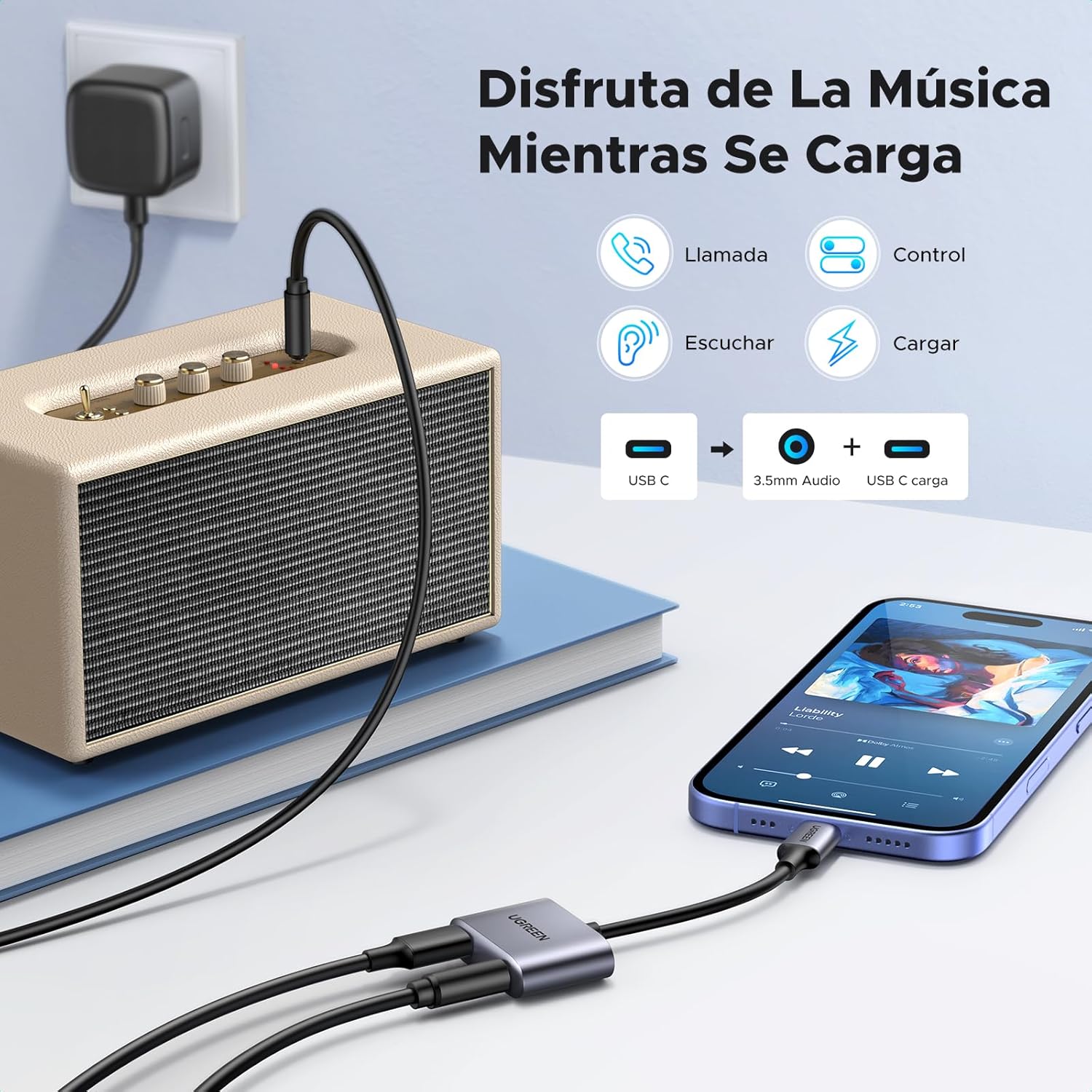 Thumbnail 1 de UGREEN 2 en 1 Adaptador USB C a Jack 3,5 mm