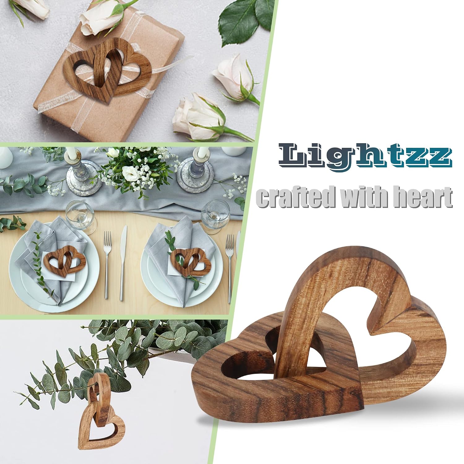 Thumbnail 6 de Valentine Day Romantic Olive Wood Heart Gift for Her by Lightzz (7cm)