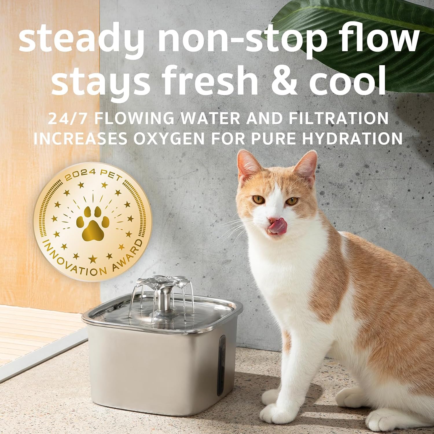Thumbnail 5 de Veken Stainless Steel Pet Fountain 2.8L