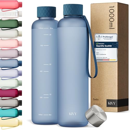 Detalle de KIVY Trinkflasche 1l aus Tritan – Kohlensäure geeignet, auslaufsicher und BPA-frei