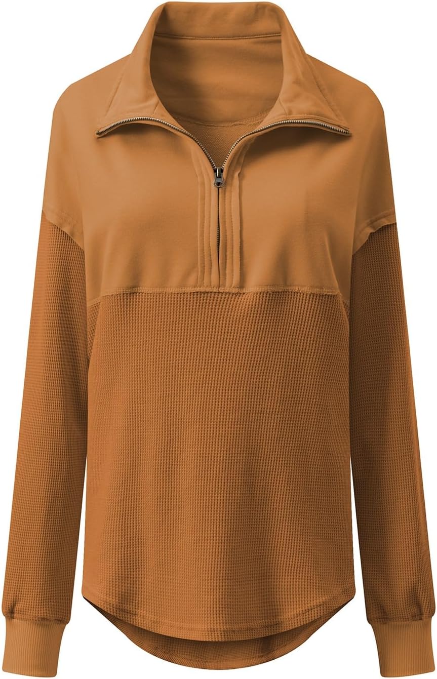 Thumbnail 6 de SHEWIN Women’s Waffle Knit Half-Zip Sweatshirt (Waffle Knit Pullover) for Fall & Winter