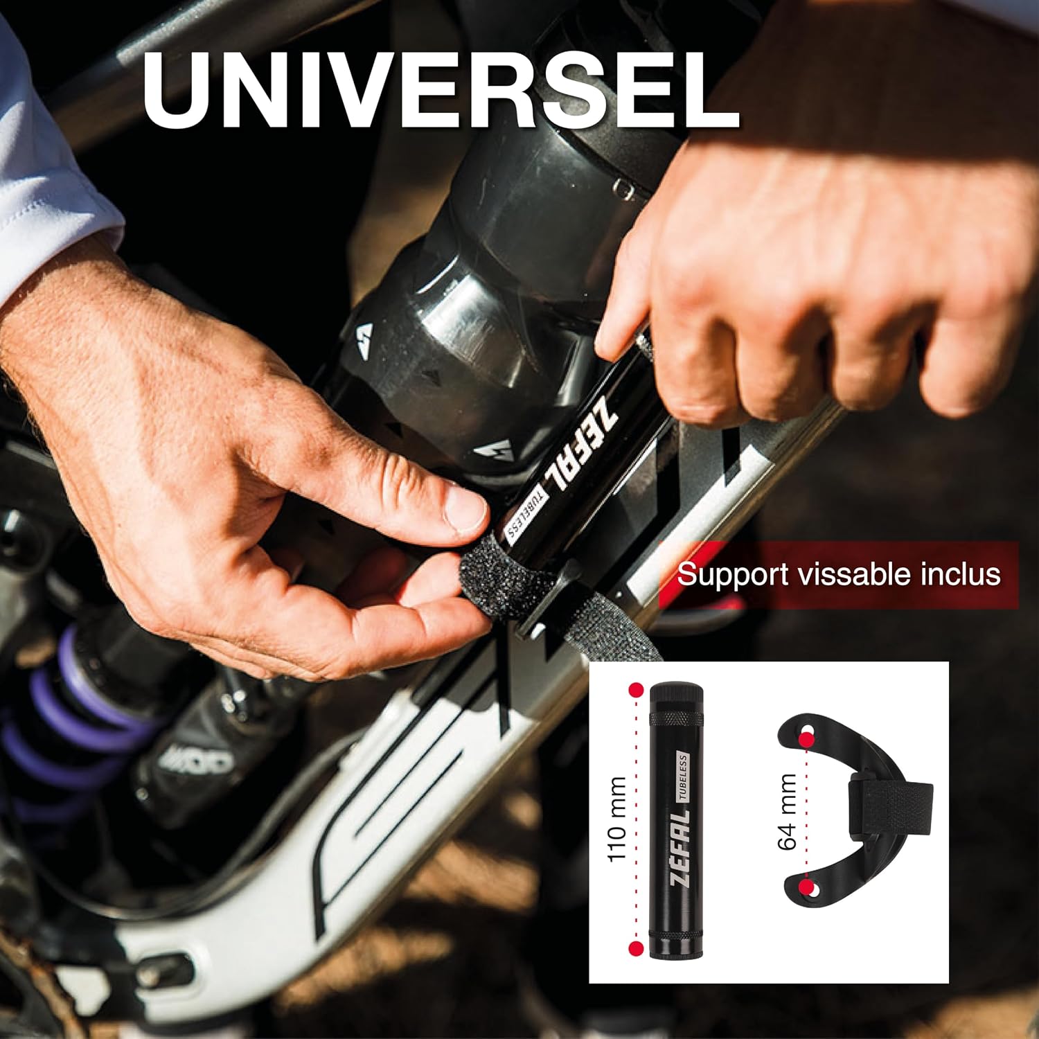 Detalle de ZEFAL Tubeless Repair Kit – Kit de réparation tubeless pour vélo et VTT (Noir, taille universelle)