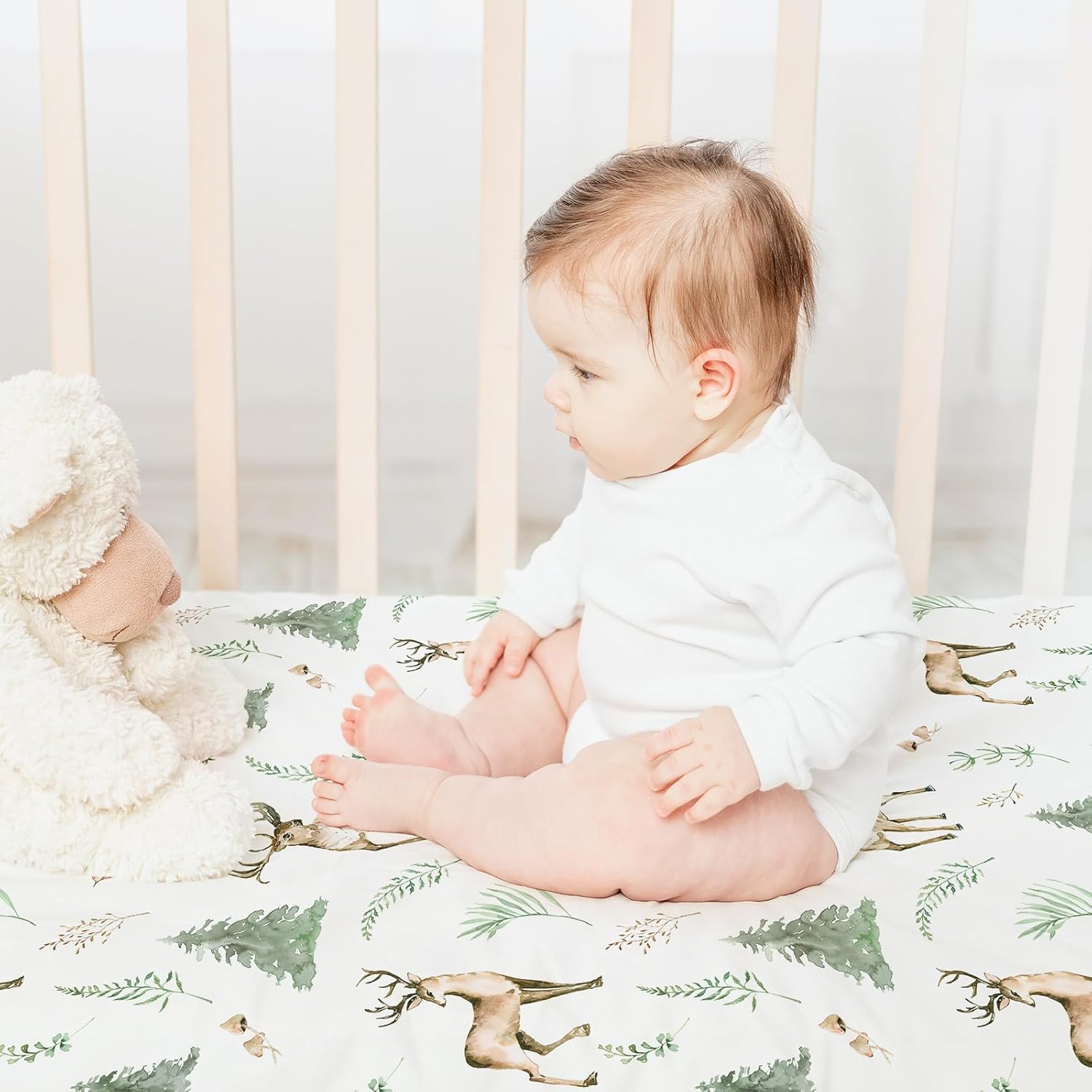 Thumbnail 4 de GLLQUEN BABY 2 Pack Cot Sheets – 100% Microfiber, Breathable, 120 x 60 cm, 360° Elastic Fit